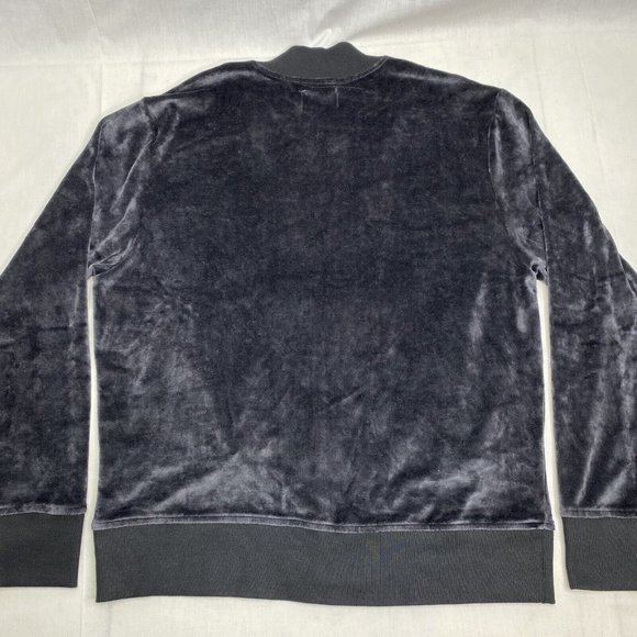 NWT Goodlife Charcoal Black Velour Full Zip Sweat Track Jacket Large Loungewear - Picture 3 of 12